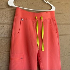 Small Petite Figs Scrub Pants Zamora Joggers Coral Pink
